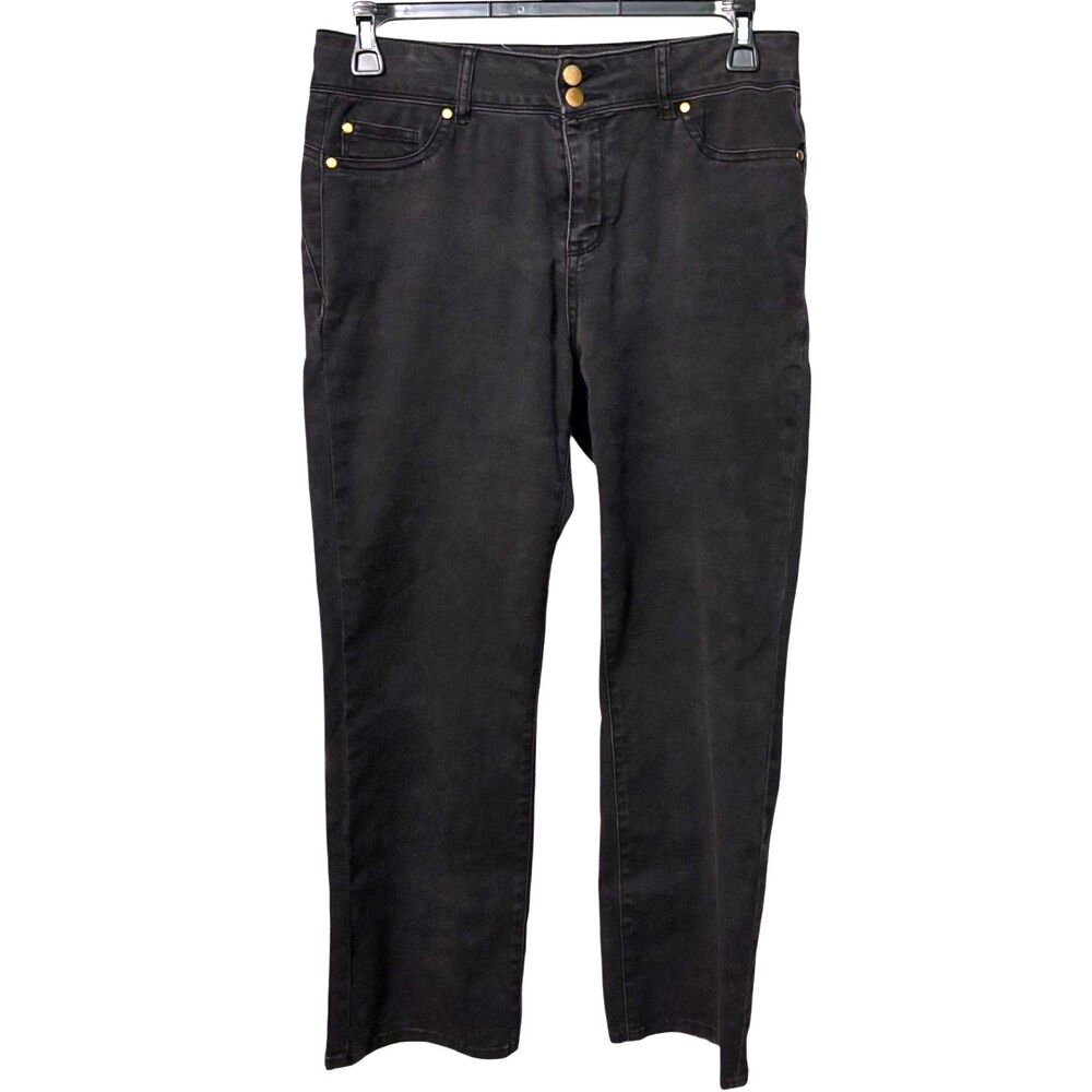 IMAN Black Bootcut Jeans Women's Size 12 Stretch Mid Rise Denim Pants